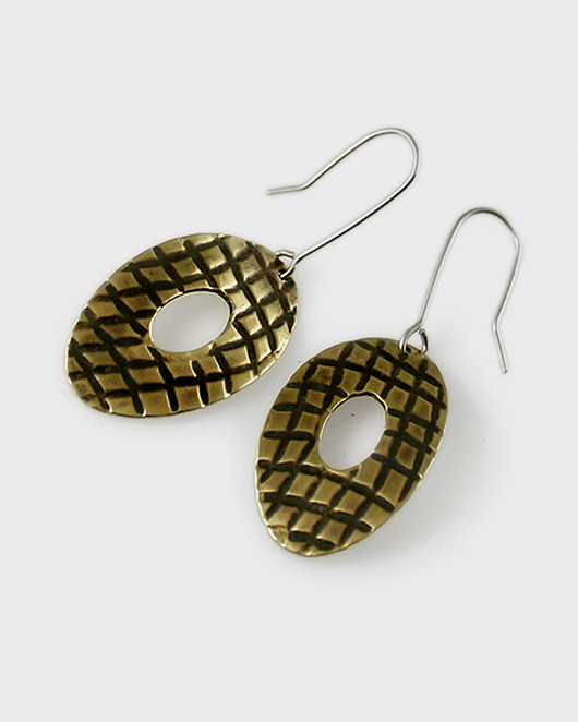 Kratka - mosiężne kolczyki lub klipsy