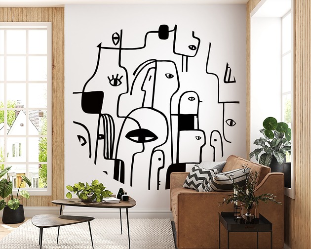 Mural DOTS PEOPLE- okrągła dekoracja ścienna