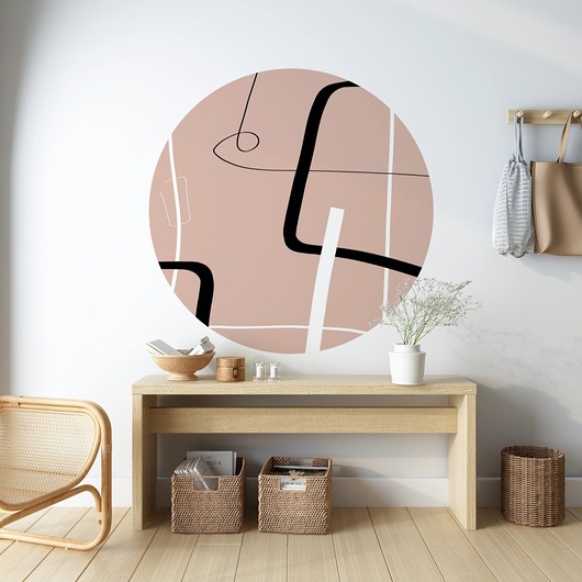 Mural DOTS DANCING LINES- okrągła dekoracja ścienna