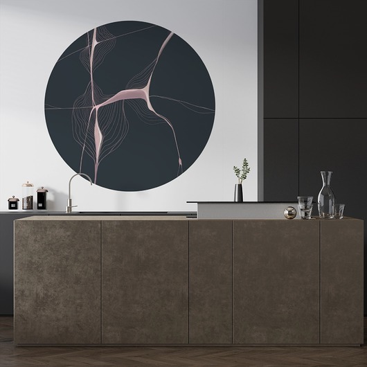 Mural DOTS ORGANIC LINES- okrągła dekoracja ścienna