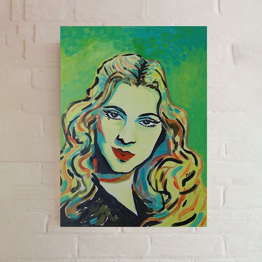 Obraz olejny do salonu portret joan fontaine