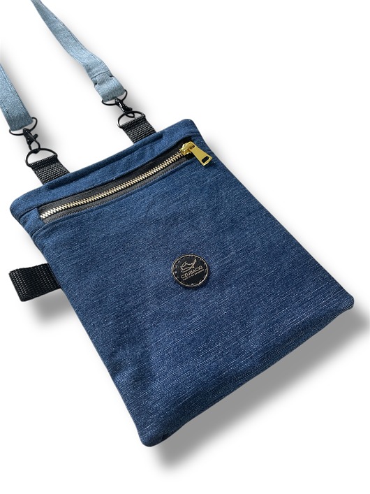Płaska saszetka podróżna blue denim