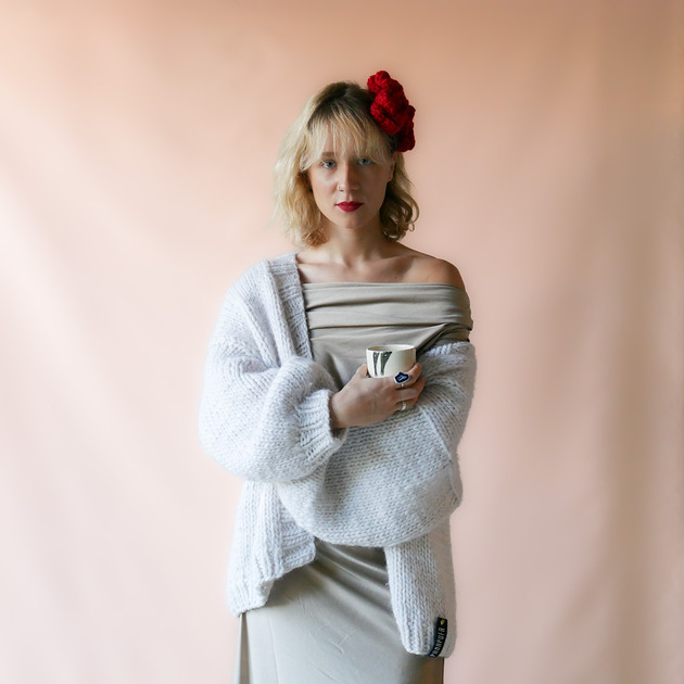 100% MERINO kardigan damski, sweter wełniany na drutach