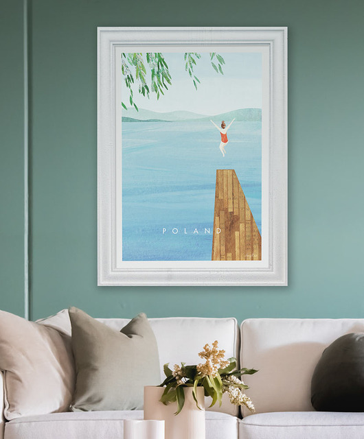 Polska - lato nad jeziorem - plakat art giclee