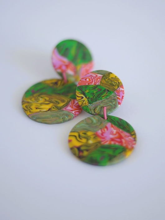 ARTY wiosenne Kolorowe kolczyki koła na sztyft