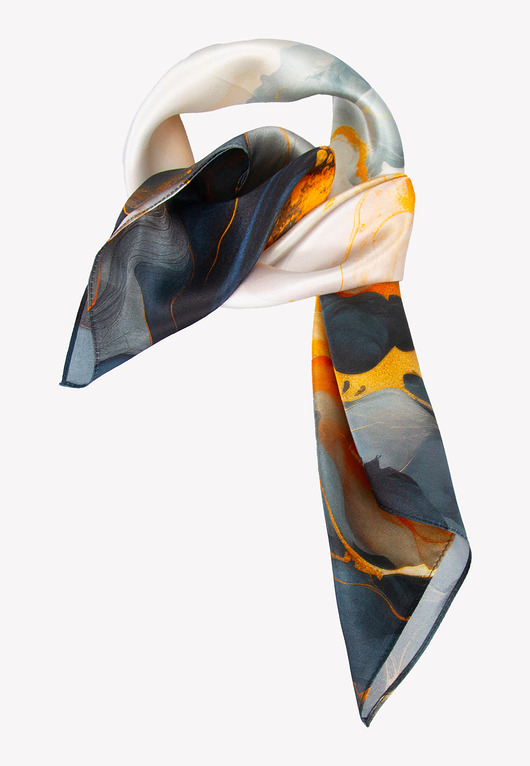 Średnia apaszka damska jedwabna w abstrakcyjny wzór 65cm x65cm