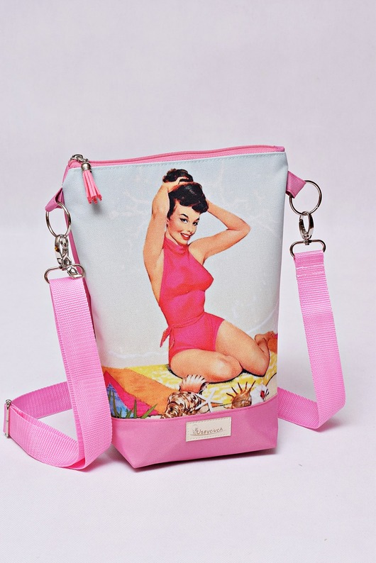 Torebka listonoszka damska torba mała torebka przez ramię pin up