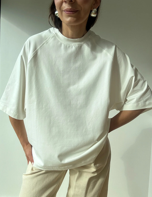 T-shirt Chillout ecru crew neck