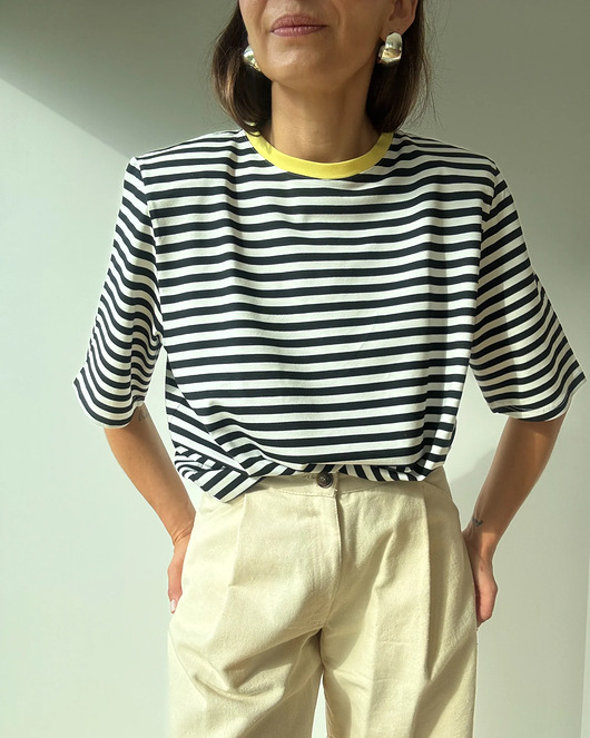 Tshirt Art paski poduchy yellow