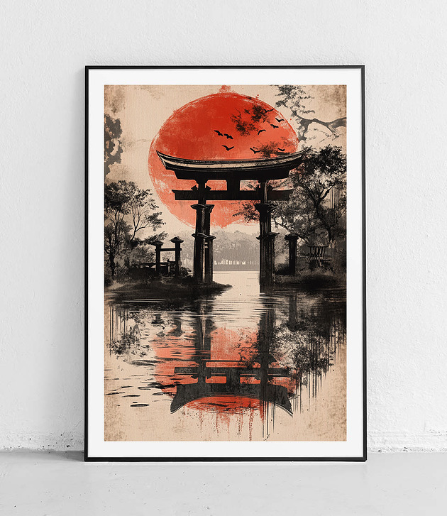 Plakat Cisza pod bramą Torii
