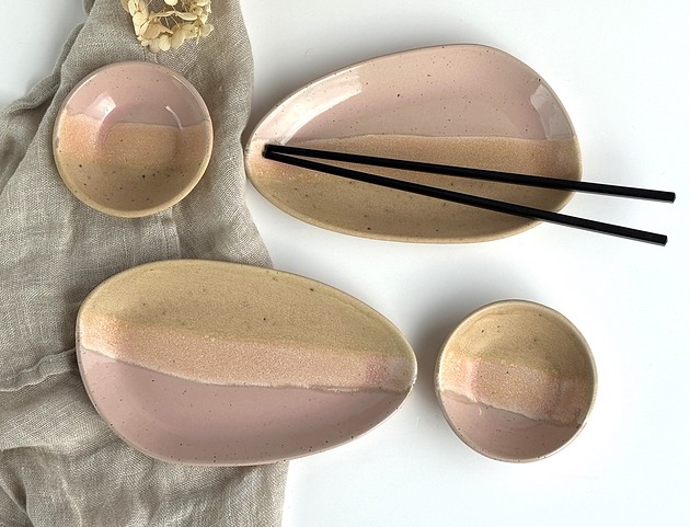 SUSHI SET Zestaw ceramiczny do sushi dla dwojga