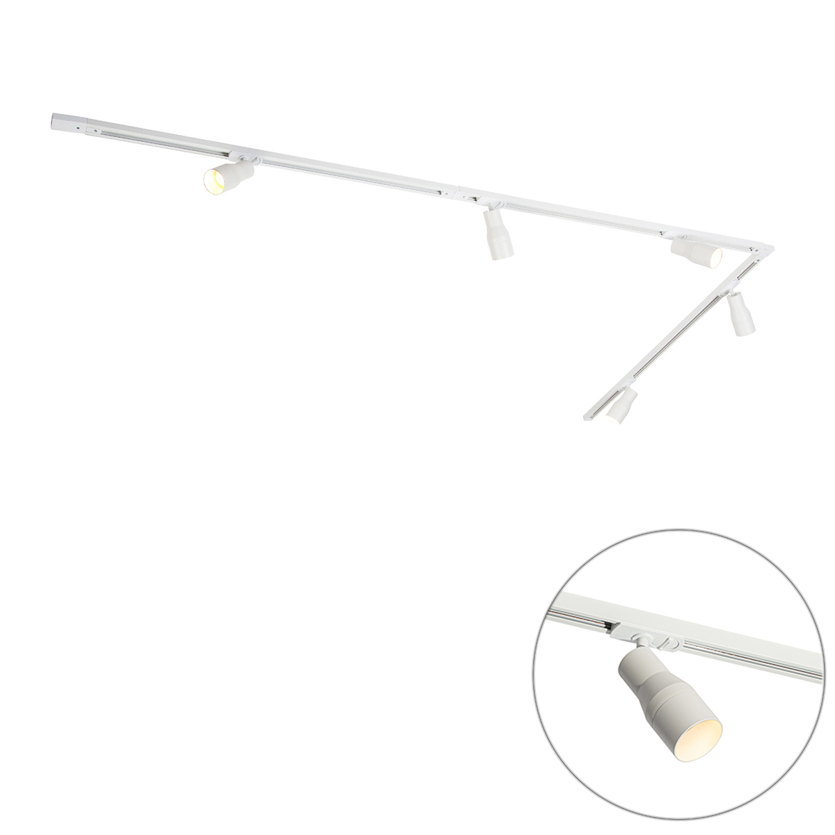 QAZQA Nowoczesny system szynowy z 5 reflektorami biały 1-fazowy - Iconic Kohua