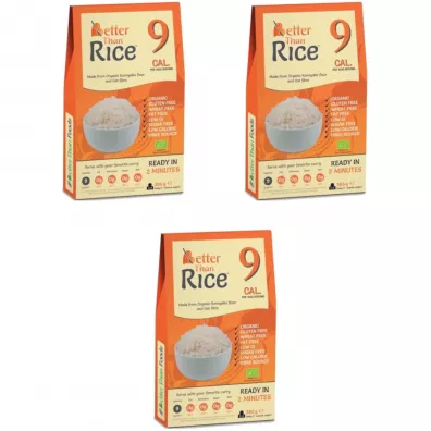 Better Than Foods Makaron (konjac typu noodle w kształcie ryżu) bezglutenowy Zestaw 3 x 385 g Bio