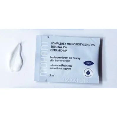 Mohani Saszetka-Regenerujący krem barierowy z ektoiną 2%, kompleksem mikrobiotycznym 5% i ceramidem NP 2 ml