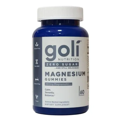 Goli Nutrition Zero Sugar Magnesium - Magnez - żelki bez dodatku cukru Suplement diety 60 szt.