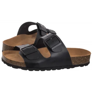 Klapki Czarne 74077-51 (WO300-a) Wojas