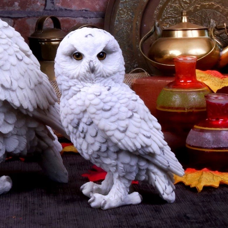 Biała sowa Snowy Watch oryginalna ręcznie malowana figurka