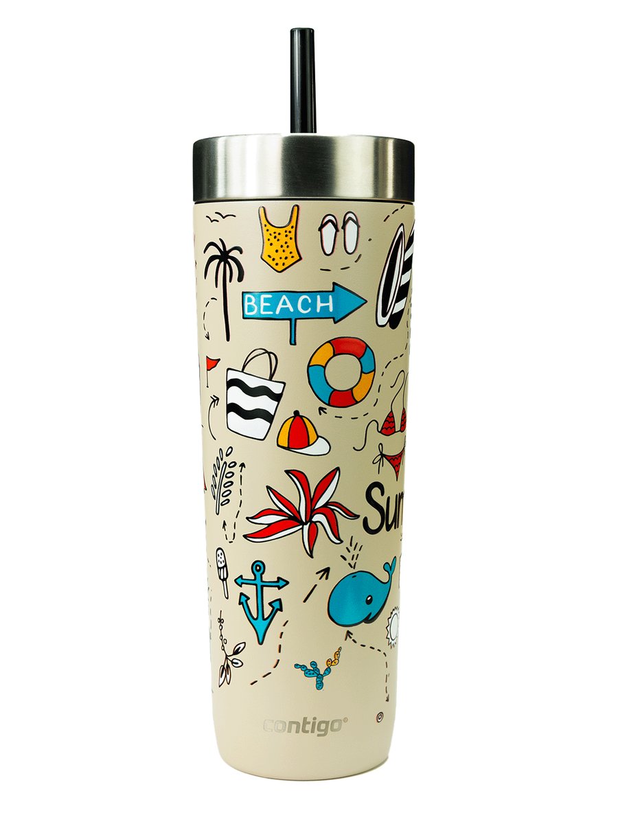 Kubek termiczny ze słomką Contigo Luxe Tumbler 720ml - Summer - Brown Sugar