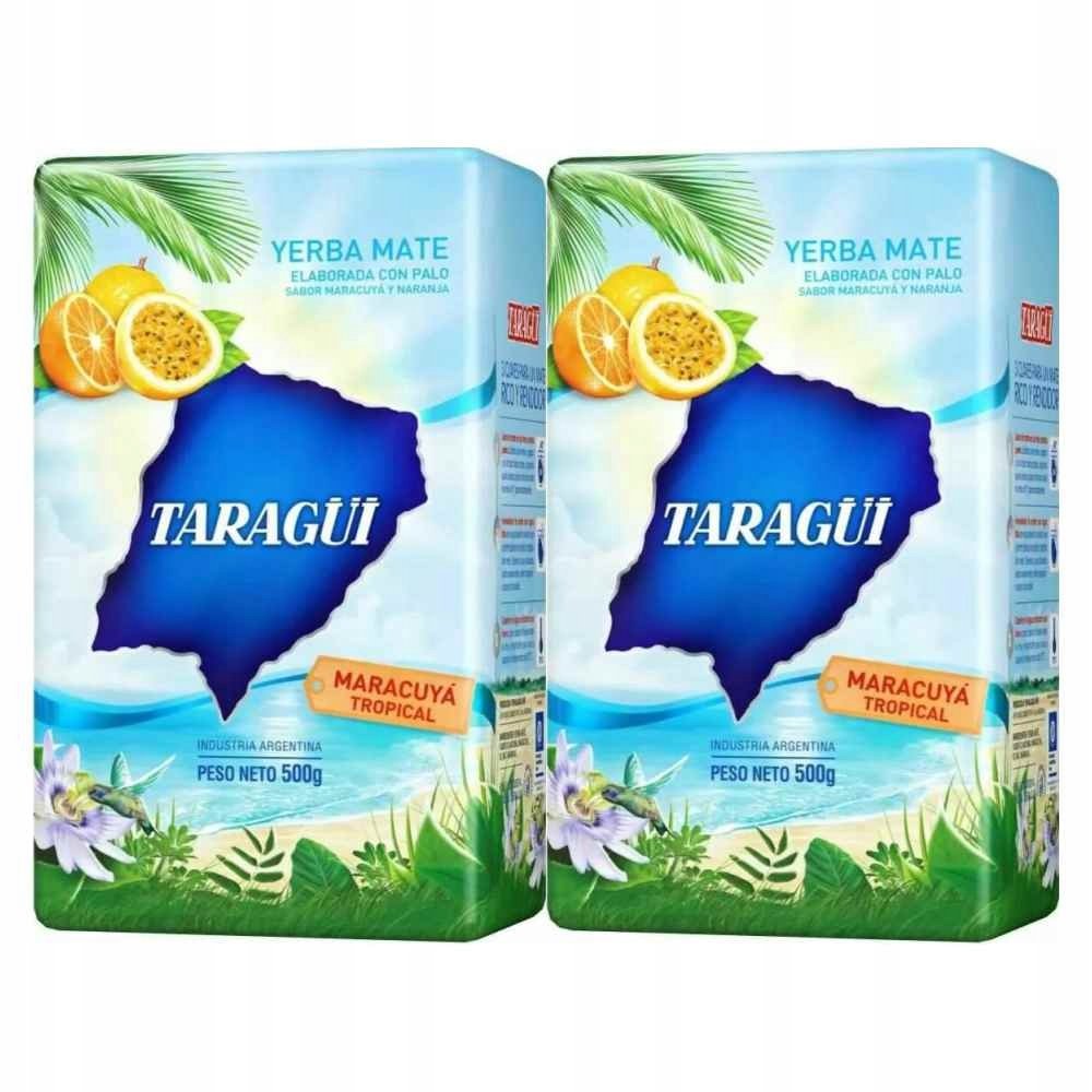 Zestaw Yerba Mate Taragui o Smaku Marakuja Tropical 1 kg (2 x 500 G)