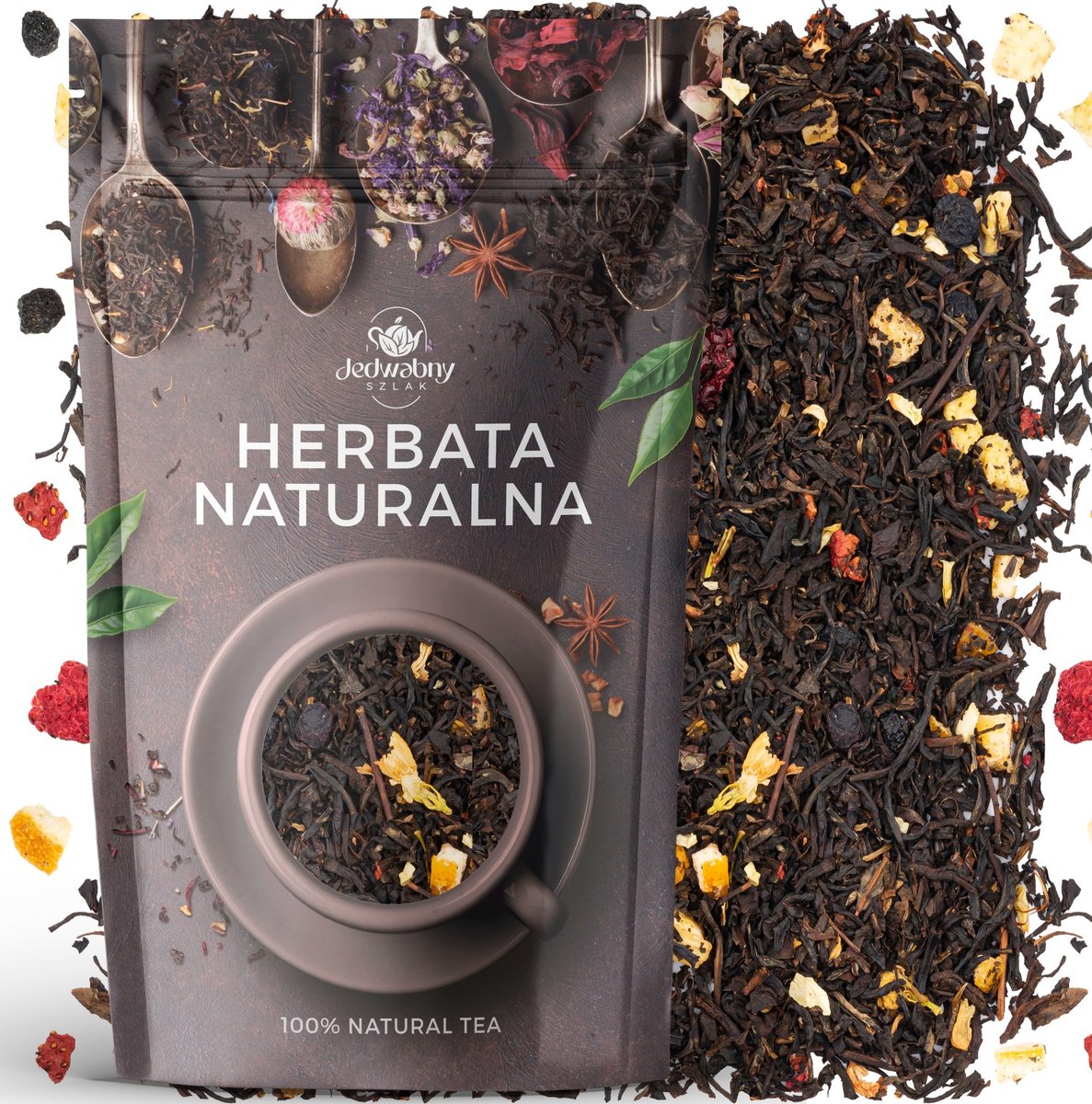 Herbata czarna liściasta Casablanca truskawka jaśmin 100g