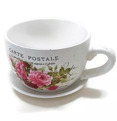 Filiżanka doniczka ceramiczna carte postale średnica 15cm