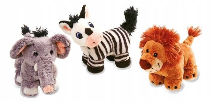 PLUSZAKI NA RZEPY SMALL FOOT ZWIERZĄTKA MASKOTKI ZEBRA LEW SŁOŃ