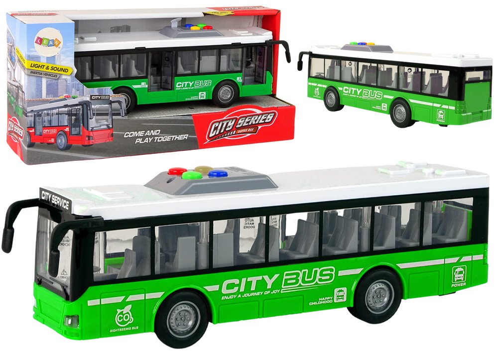 DLA DZIECI AUTOBUS NA BATERIE ŚWIATŁA DŹWIĘKI NAPĘD
