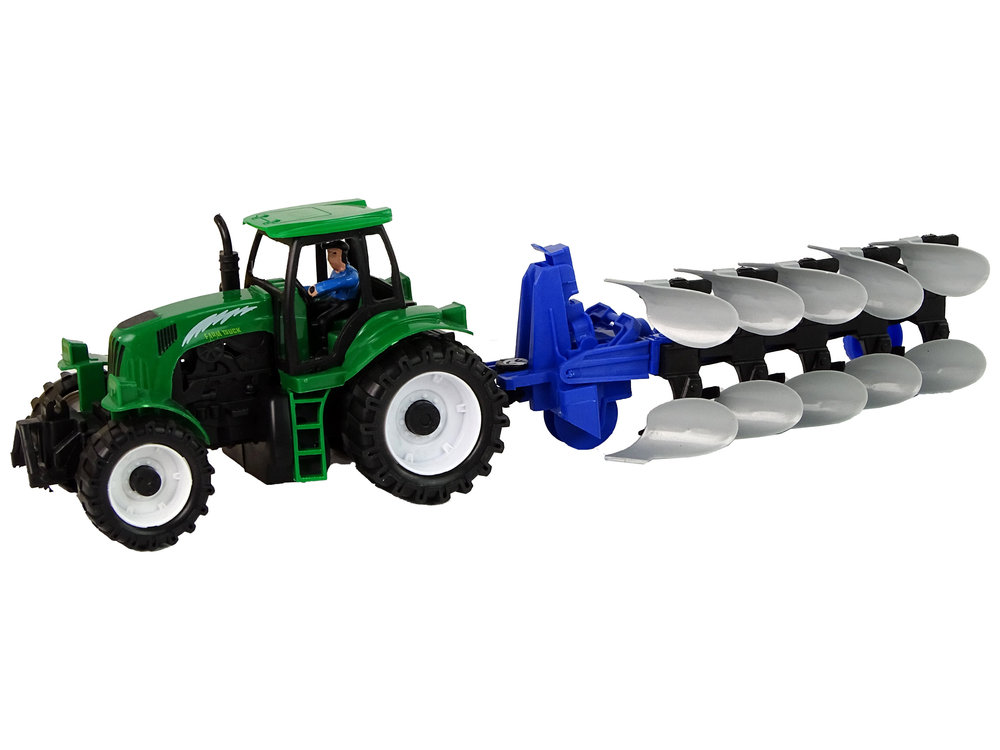 Dla Najmłodszych Zielony Traktor Z Pługiem Farma