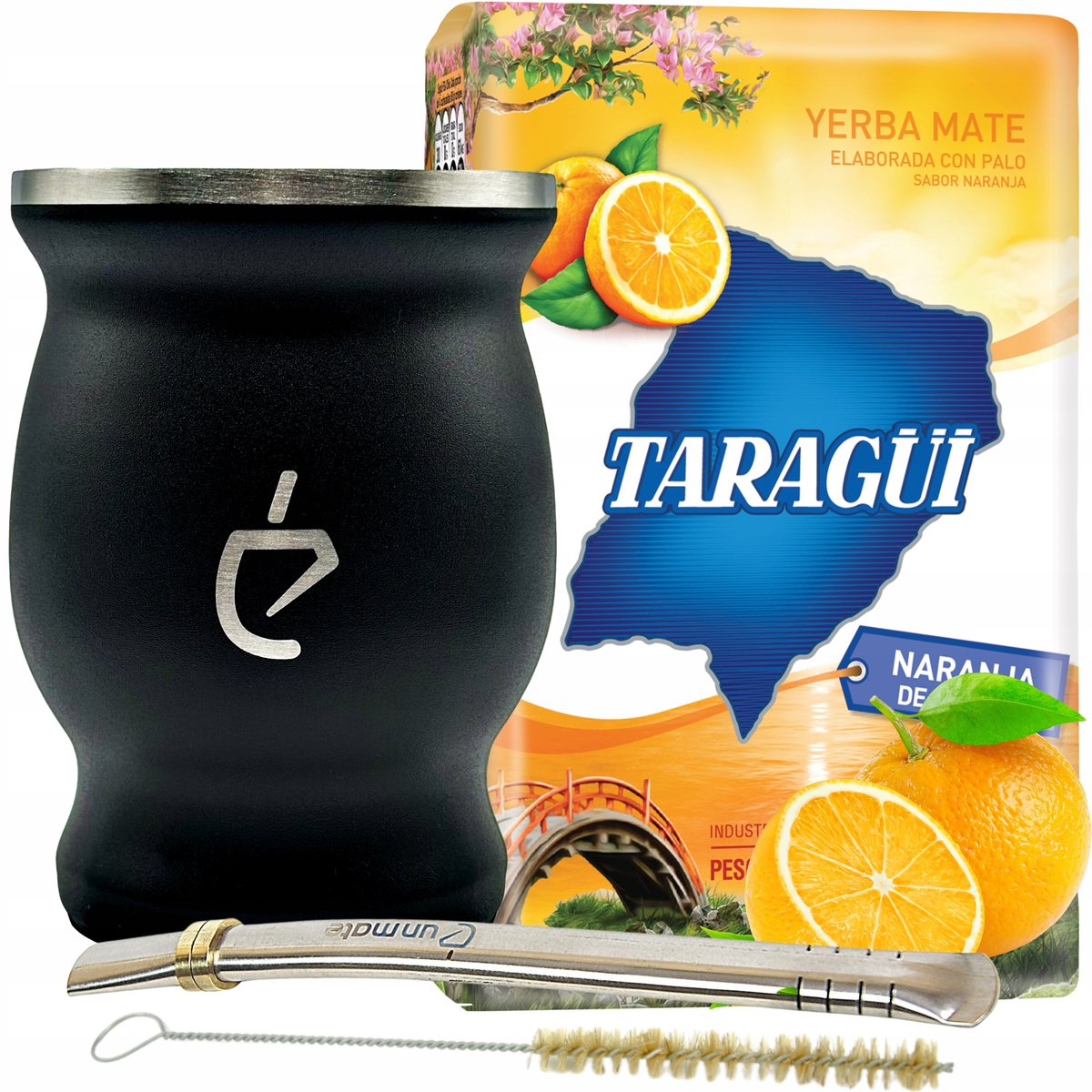 zestaw do Yerba Mate TARAGUI pomarańcza, matero, bombilla, czyścik