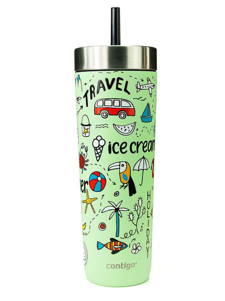 Kubek termiczny ze słomką Contigo Luxe Tumbler 720ml - Summer - Cucumber