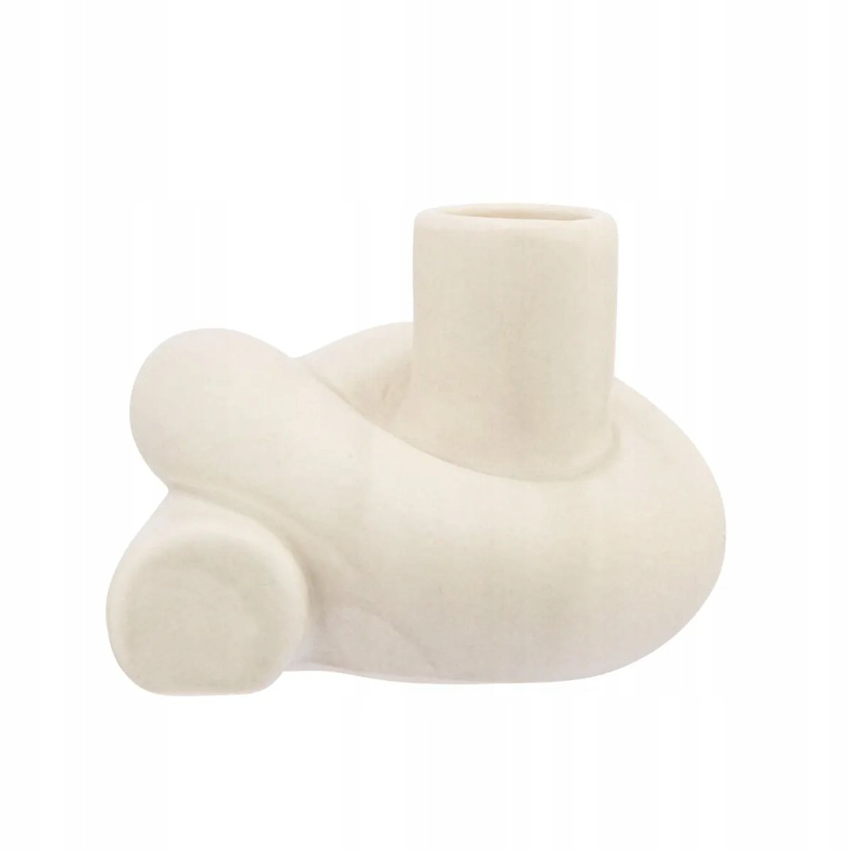 Świecznik porcelanowy na długą świecę Altom Design beżowy 7 cm dekoracja