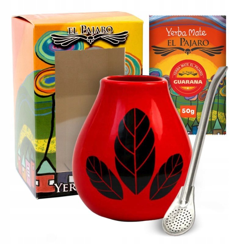 Zestaw Yerba Mate UN POCO El Pajaro Guarana 50g Matero Bombilla