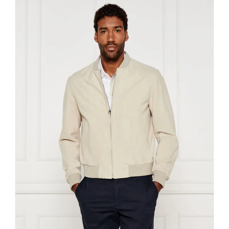 BOSS BLACK Skórzana kurtka bomber Milo_DB | Boss x David Beckham | Regular Fit