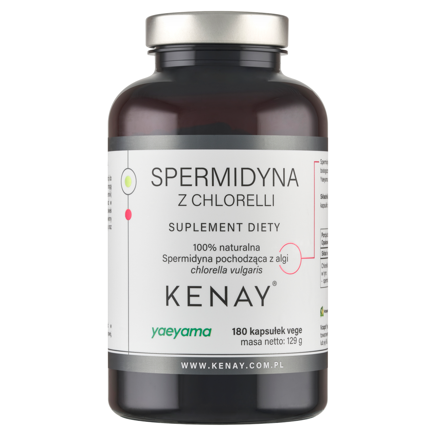 Kenay Spermidyna z chlorelli, 180 kapsułek