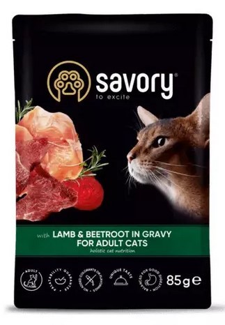 SAVORY Cat Adult Lamb and Beetroot 85g (saszetka)