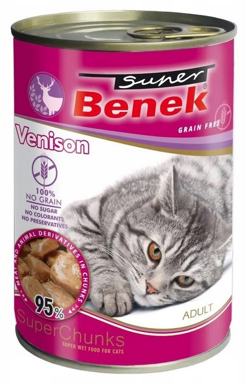SUPER BENEK Bezzbożowe Kąski w Sosie z Dziczyzną 415g