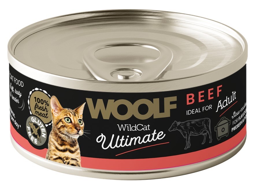 WOOLF Wild Cat Ultimate Can Beef Pate - wołowina 85g