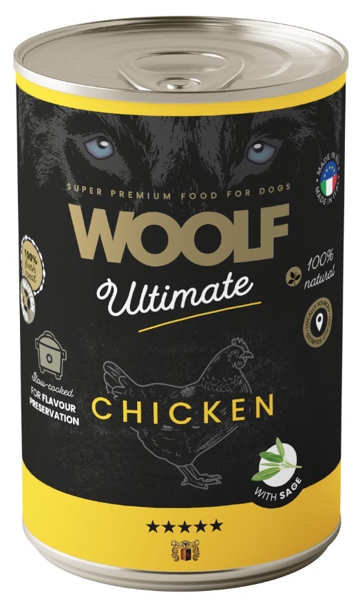 WOOLF Ultimate Dog Can Chicken and Sage - kurczak z szałwią 400g