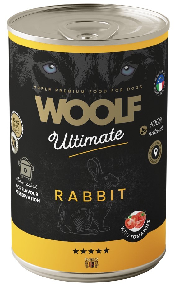 WOOLF Ultimate Dog Can Rabbit and Tomato - królik z pomidorem 400g