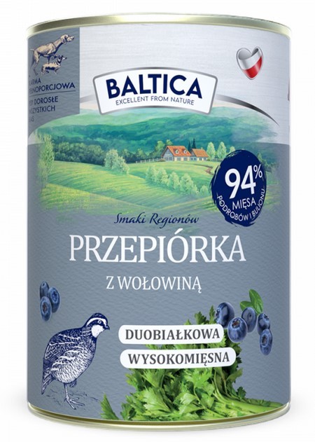 BALTICA SMAKI REGIONÓW Przepiórka z wołowina - puszka 400g