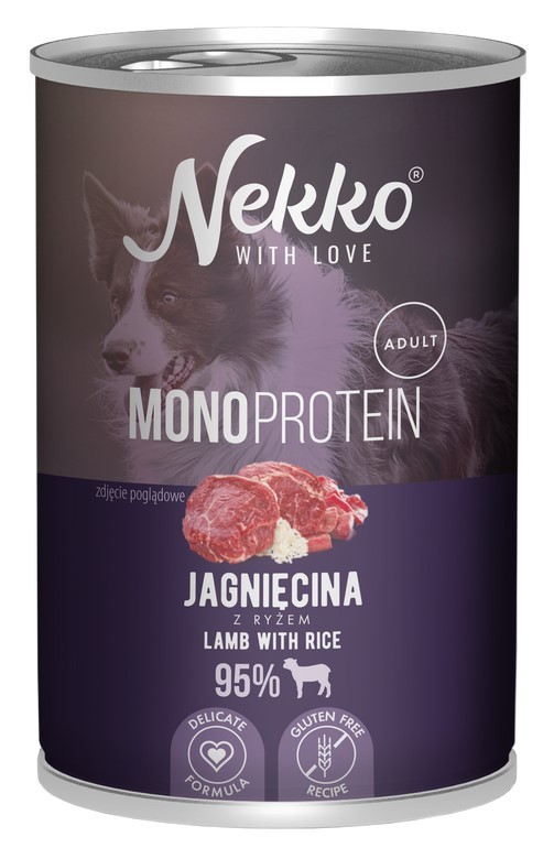 NEKKO Mono Adult Jagnięcina i ryż 400g (puszka)