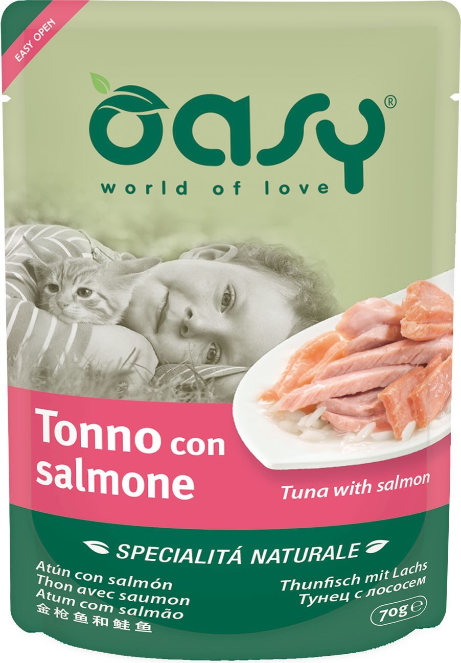 OASY Kot Tuńczyk z łososiem 70g (saszetka)