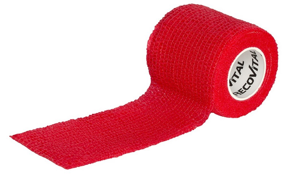 RECOVITAL Bandaż kohezyjny czerwony 5 cm x 4,5 m