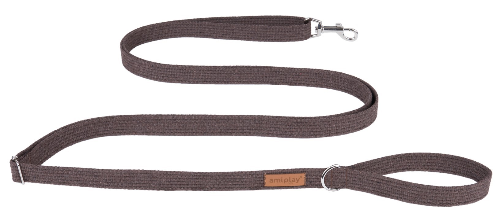 AMIPLAY Smycz regulowana Easy Fix Cotton - Brązowa
