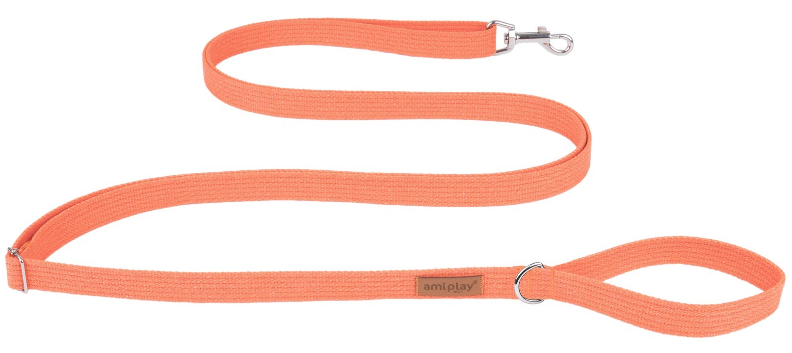 AMIPLAY Smycz regulowana Easy Fix Cotton - Pomarańczowa