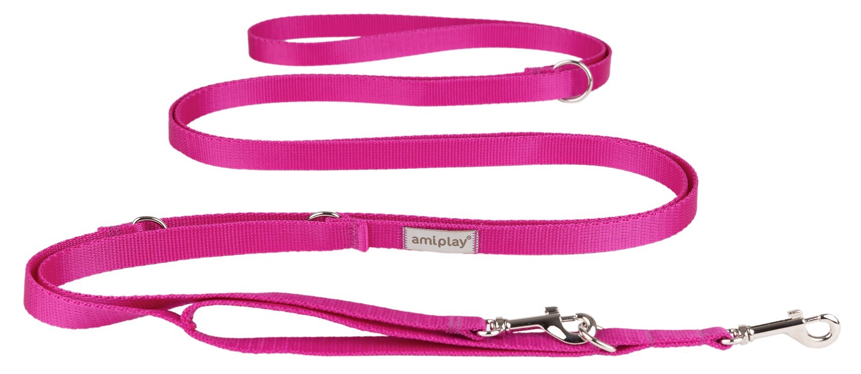 AMIPLAY Smycz regulowana 8 in 1 Samba - Różowy