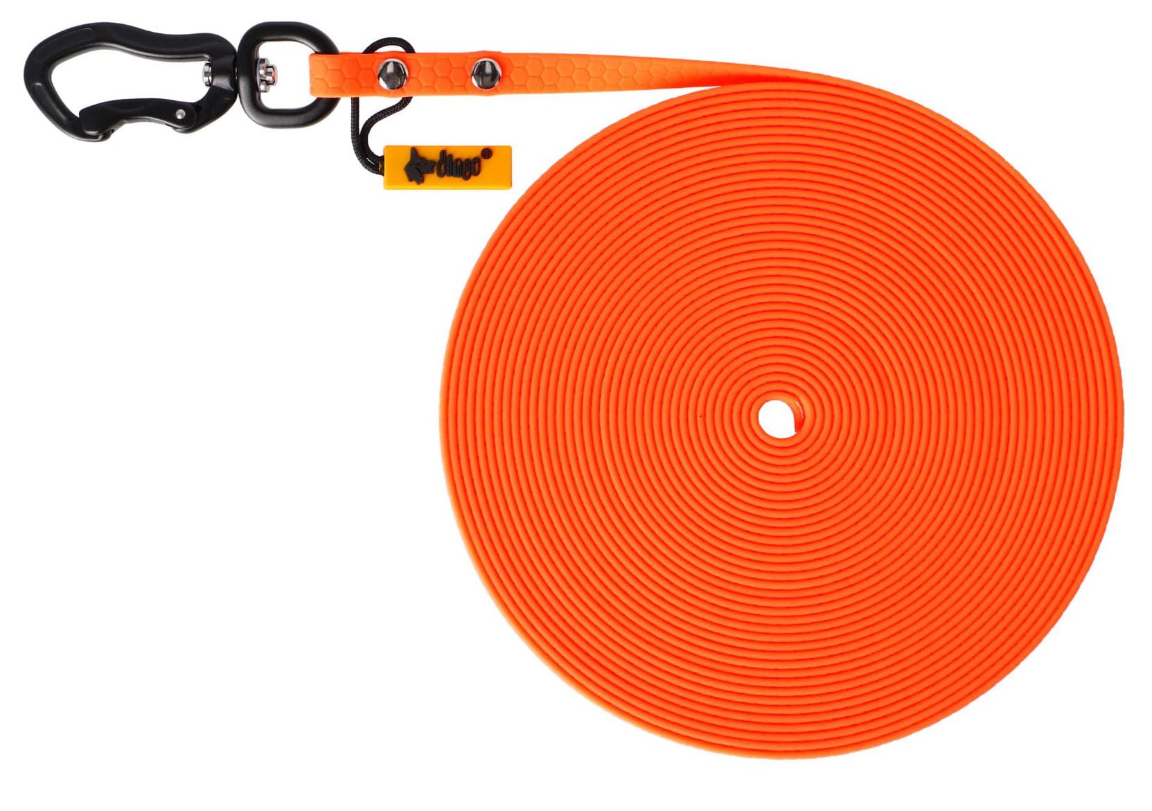 DINGO Smycz Treningowa bez rączki Flex Honey 1 cm x 10 m - pomarańczowa
