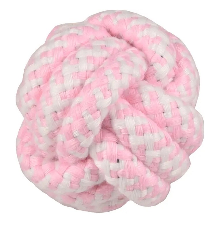 FLAMINGO Ivar Sznurowa kula 6 cm - biały/różowy