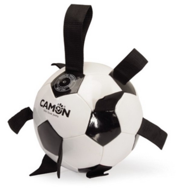 CAMON Dog Toy Piłka Nożna z Uchwytem Czarno-Biała