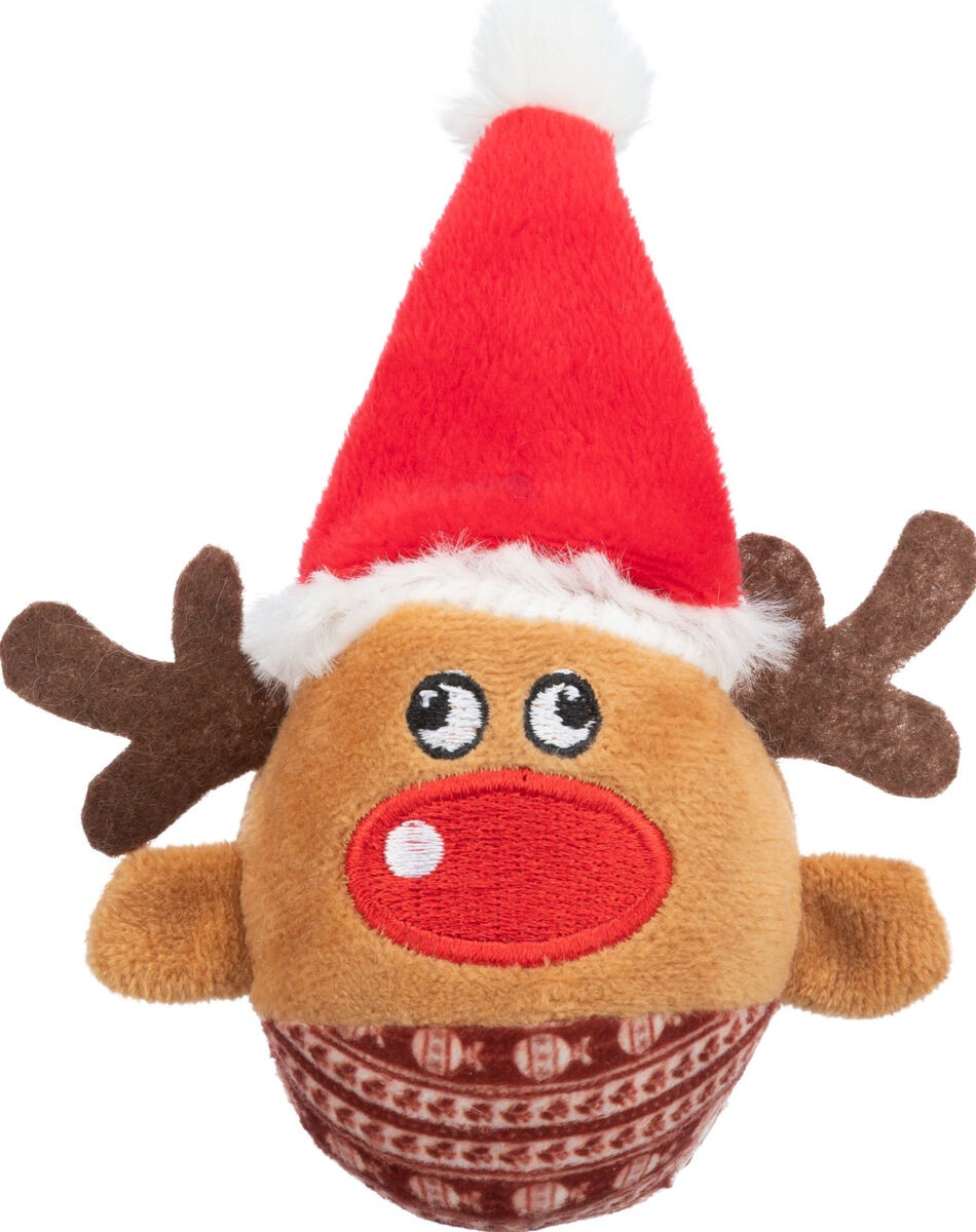 TRIXIE Xmas Renifer zabawka dla kota plusz z grzechotką 6 x 12 cm